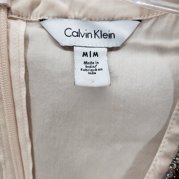 Calvin Klein Peach V-Neck Embellish Peplum Top Size Medium - Picture 7 of 13